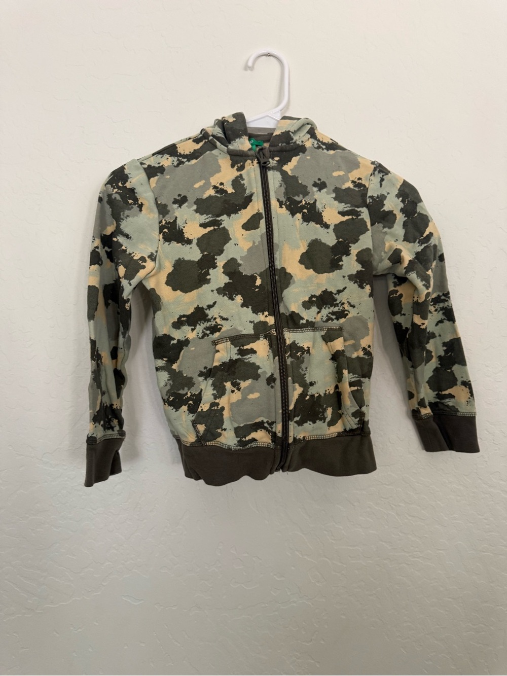 dip Kids Camo Zip Hoodie in Olive, Tan & Gray